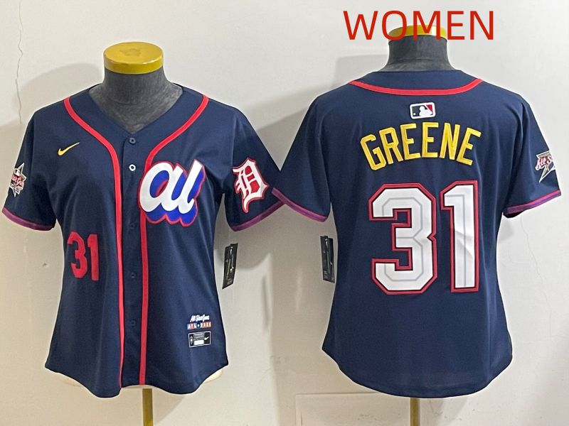 Women 2025 Detroit Tigers #31 Greene Drak Blue All star Nike MLB Jersey style 4->women mlb jersey->Women Jersey